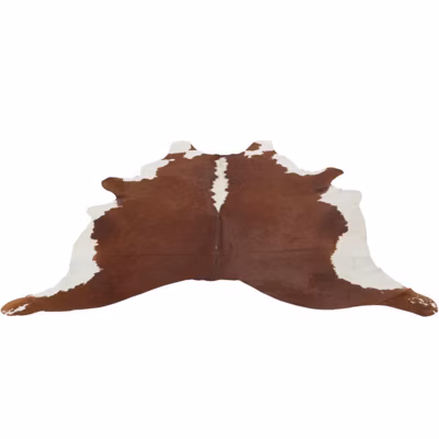 Tapis peau de vache marron et blanc 230×240 cm