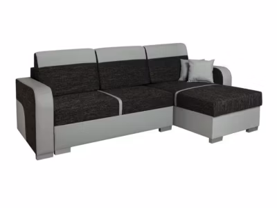 Canapé d&rsquo;angle Edinburg 102, Noir, Fonction de couchage, 235x155x90cm