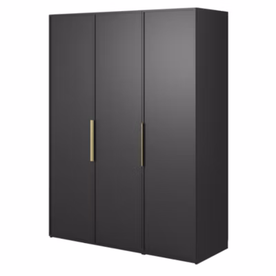 Armoire 3 portes avec deux tringles 150 cm FRAME noir