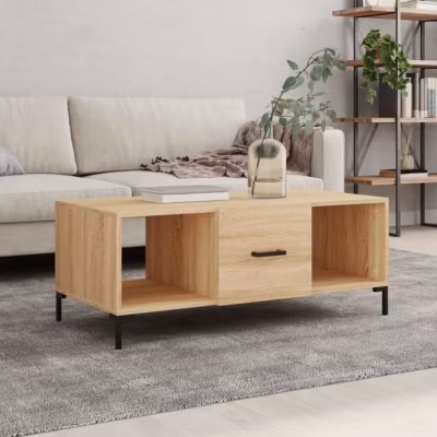 vidaXL Table basse chêne sonoma 102x50x40 cm bois d&rsquo;ingénierie 829303