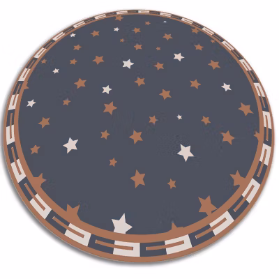 Tapis vinyl rond pour la salle à manger Tulup fi50 cm Idéal pour le salon Étoiles géométriques
