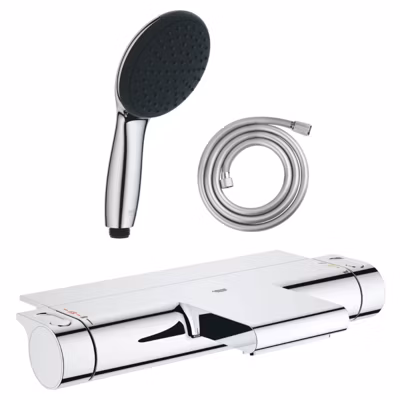 Pack mitigeur bain thermostatique GROHE Grohtherm 2000 + Douchette 2 jets Vitalio Start 110  + Flexible