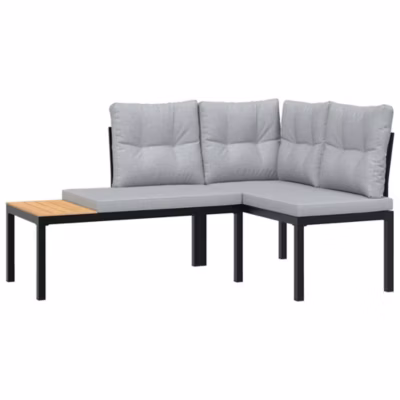Bancs de jardin avec coussins lot de 2 acier enduit de poudre vidaXL