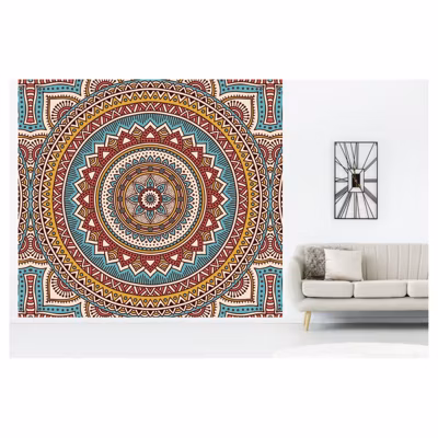 Papier peint intissé MANDALA 300 x 270 cm (LxH) – Tapisserie murale panoramique XXL, Made in France par Scenolia