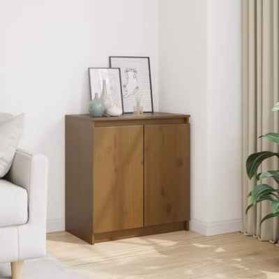 vidaXL Armoire d&rsquo;appoint Marron miel 60x36x65 cm Bois de pin massif