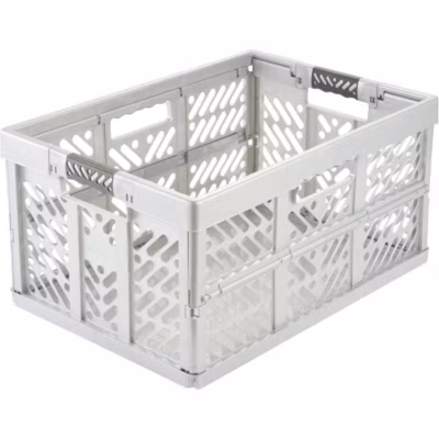 Casier de rangement professionnel pliant 45 litres – Argent