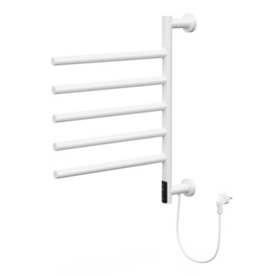 Chauffe-serviette électrique LuxeBath 75W 45-60C 450×622 mm blanc rotation 180 degrés en acier inox