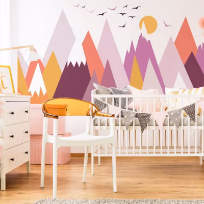Stickers enfant montagnes scandinaves himka 100 x 150 cm
