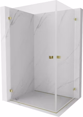 Mexen Lunar-B Duo cabine de douche pivotante 100 x 70 cm, transparent, or – 832-100L-070P-50-00