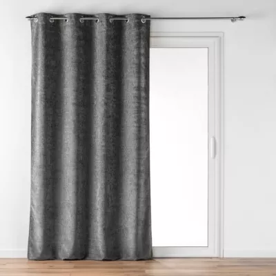 Rideau à œillets 140 x 260 cm Velours à relief Verra Anthracite
