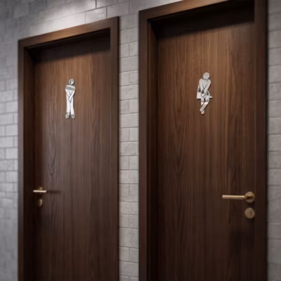 Stickers miroirs figures WC homme – femme – Autocollants stickers adhésifs effet miroir