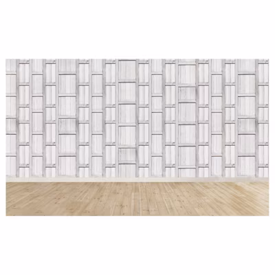 Papier peint intissé BOIS BLANC trompe l&rsquo;oeil 600 x 270 cm – Tapisserie murale panoramique XXL