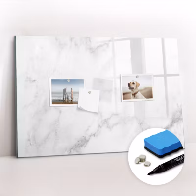 Tableau Aimanté Wallfluent 60×40 cm Marbre Marqueur noir D&rsquo;organisation Mural