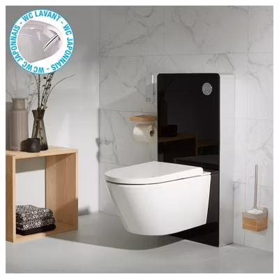 Pack wc avec cuvette lavante – Façade en verre noir-Wc japonais