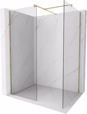 Mexen Kioto paroi de douche Walk-in 110 x 110 cm, transparent, doré – 800-110-202-50-00-110