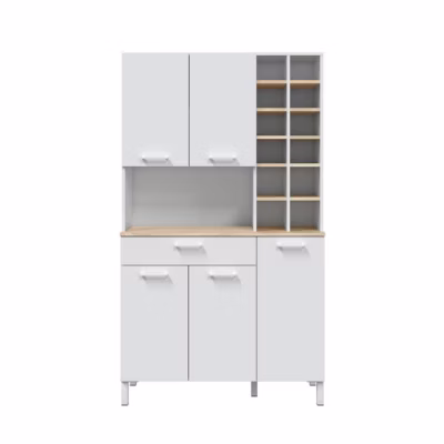Buffet Haut 5 Portes 1 Tiroir avec Casiers H186 cm – Kira