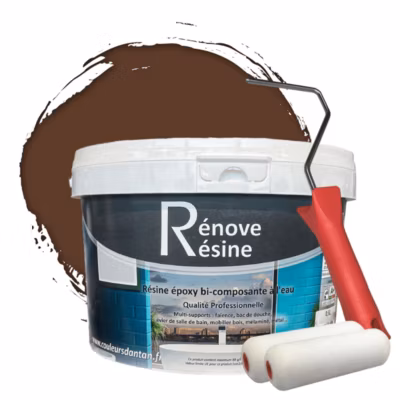 Peinture Résine multisupport Intérieur 0,5L – Faïence, Carrelage, Douche, Baignoire 5m² – RAL 8011 Brun noisette