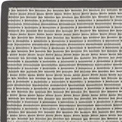 Tapis intérieur / extérieur Timika – Blanc craie – Galon noir – 200 x 290 cm