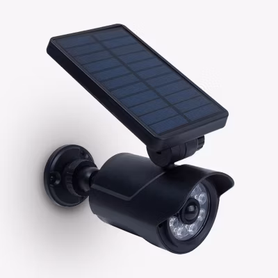 Caméra Factice Solaire Noire avec Détecteur de Mouvement – Fausse Caméra Anti Intrusion – Groupe DDC