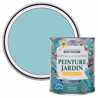 Peinture Bleue pour Jardin et terrasse, Finition Mate – RUST-OLEUM – Bleu vert 750ml