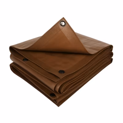 Bâche de jardin 2 x 3 m, marron 140 g/ m2, polyéthylène, étanche, anti UV, ourlets et œillets