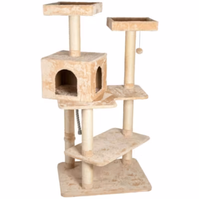 Arbre à chat Makalu 71 par 60 par Hauteur 150 cm couleur beige.