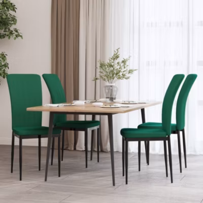 ZMH Chaises à Manger Lot De 4 Vert Foncé Velours