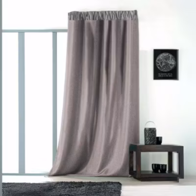 Rideau uni avec galon fronceur (145×240 cm – Ficelle)