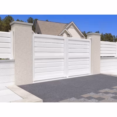 Portail battant brise-vue NAFASI 3500x1880mm (Blanc)
