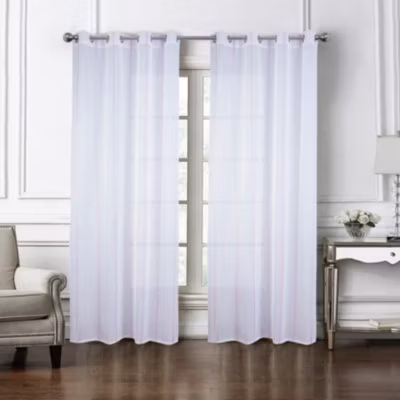 Paire de voilages à bandes verticales brillantes (140×240 cm – Prune)