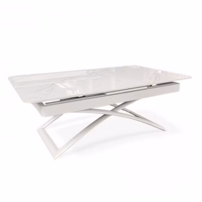 Table relevable extensible CONDOR métal plateau céramique blanc GOMLDEN