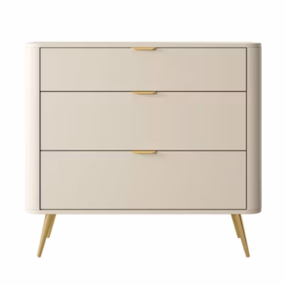 Commode 3 tiroirs couleur beige largeur 90 cm OVAL