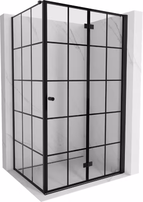 Mexen Mist-F cabine de douche pliante droite 100 x 85 cm, grille noire, noir – 8A6T-100-085-70-77-P