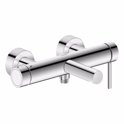 Robinet Mitigeur bain avec inverseur, bec de baignoire à douchette – Apparent – Chrome brillant – 31,6×20,1×11,8 – Circle