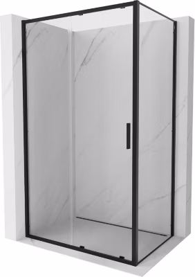 Mexen Exo cabine de douche coulissante 135 x 85 cm, transparent, noir – 8151-135-085-70-00