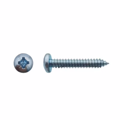 500 Vis à Tôle Tête Cylindrique Larges Pozidriv 3.9 x 31.7 mm – DIN 7981 – Zingué blanc – D-Work