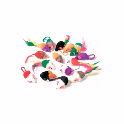 24 jouets pour chat Souris en fourrure