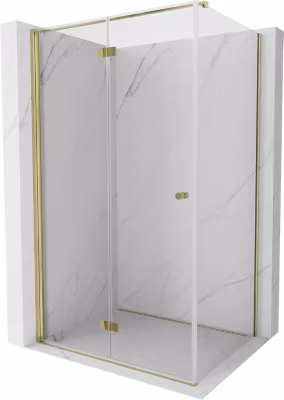 Mexen Mist-F cabine de douche pliable gauche 75 x 95 cm, transparent, dorée – 8A6T-075-095-50-00-L