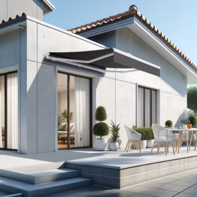 Store banne monobloc ESPAI 3,00×2,00m (Manuelle – Noir – Blanc)