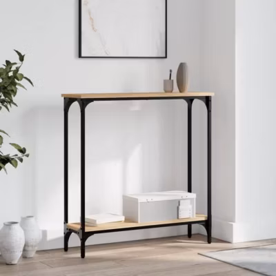 vidaXL Table console chêne sonoma 75×22,5×75 cm bois d&rsquo;ingénierie 834021