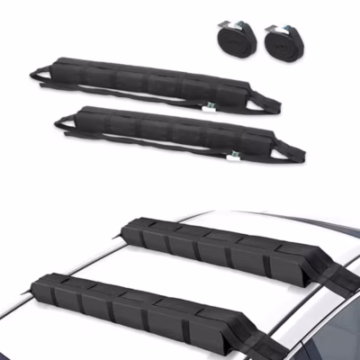Barre de toit – Galerie d&rsquo;Appoint Universelle – Charge max 75 kg – 2 sangles