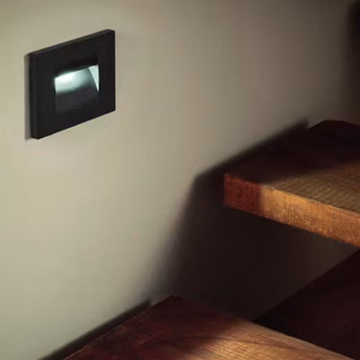 Balise LED saillie 3W 220V 120 degrés Noire IP44 pour Escalier (Pack de 10) – Blanc Froid 6000K – 8000K – SILAMP