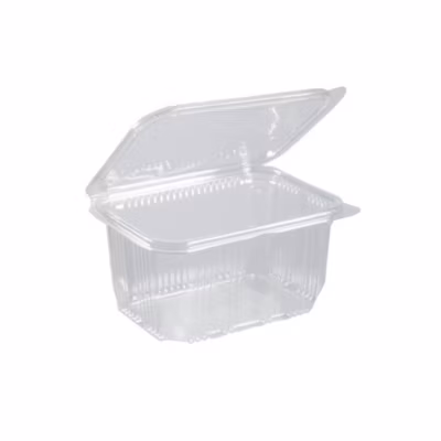 400 Barquettes à Salade 1500 ml avec Couvercle Attenant (192x184xH.80mm) en PET Pratiques, Hermétiques et Résistantes – D-Work