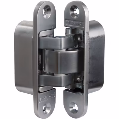 Charnière invisible zamak chromé mat – 95 x 23 mm – Small – Argenta
