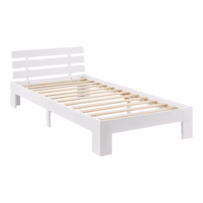 Cadre de Lit Design 90 x 200 cm Blanc en.casa