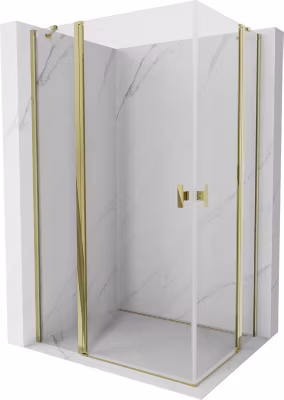 Mexen Mist Duo cabine de douche à battant 115 x 70 cm, transparent, or – 8A4-115-070-50-00