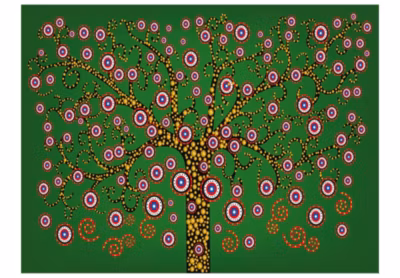 Papier peint intissé panoramique abstractions abstraction: arbre (vert) 200×154 cm