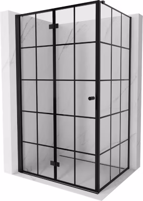 Mexen Mist-F cabine de douche pliante gauche 90 x 85 cm, grille noire, noir – 8A6T-090-085-70-77-L