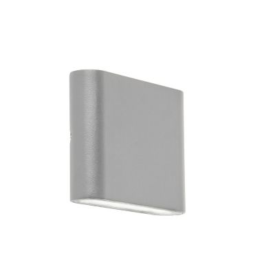 Applique murale exterieur, 2 lumieres, acier inoxydable, gris poncé ,