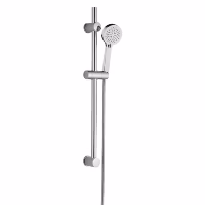 Barre de douche avec équipement ALAS de 65,5 cm, finition chrome poli, en laiton Kibath